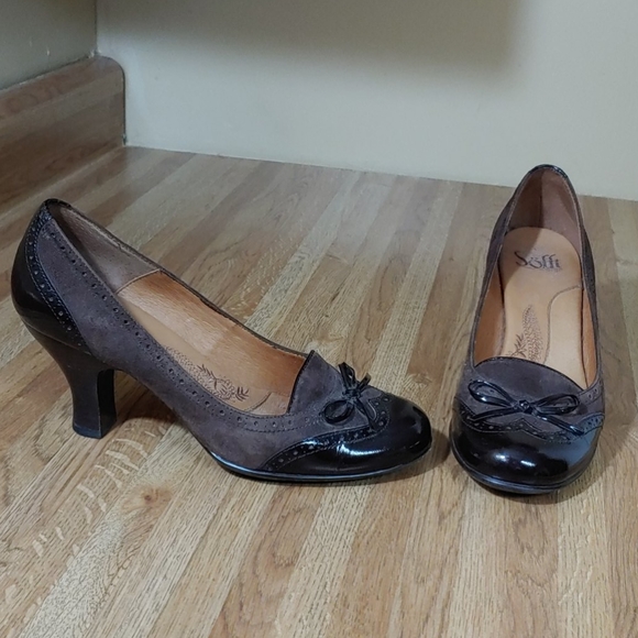 Sofft Leather & Suede Heels 7M - Picture 1 of 14